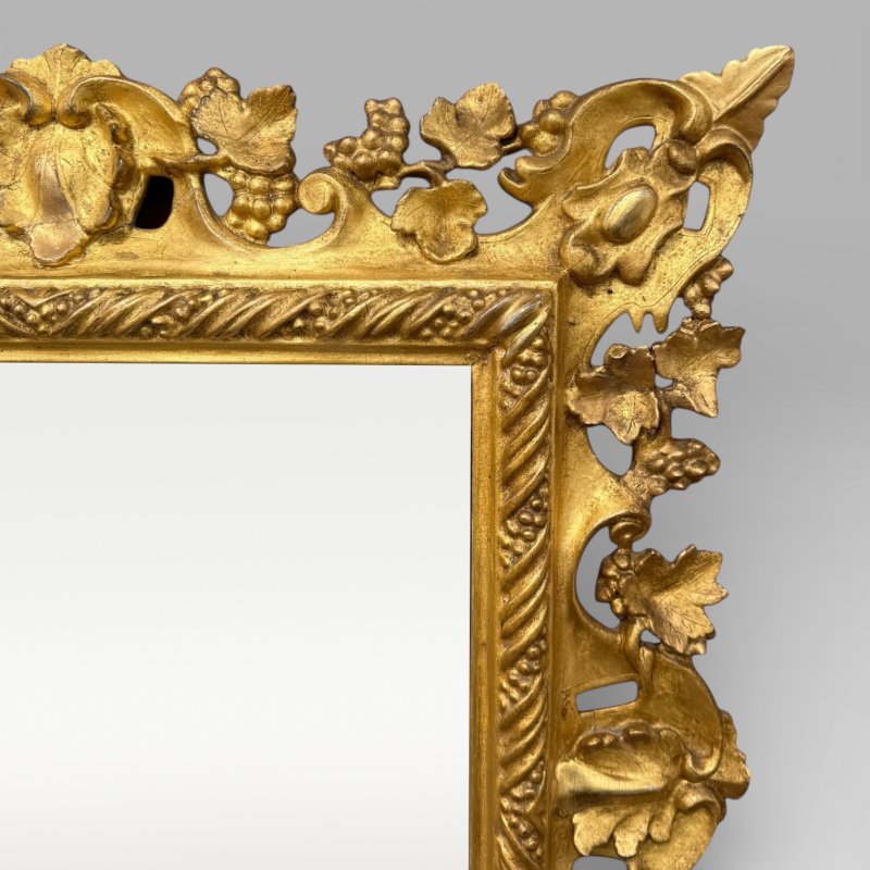 Antique Victorian Ornate & Floral Carved Small Giltwood Rectangular Wall Mirror - Image 8